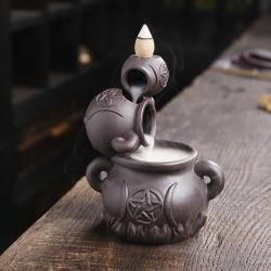 Backflow Burner - Triple Moon Pentagram Cauldron (5")