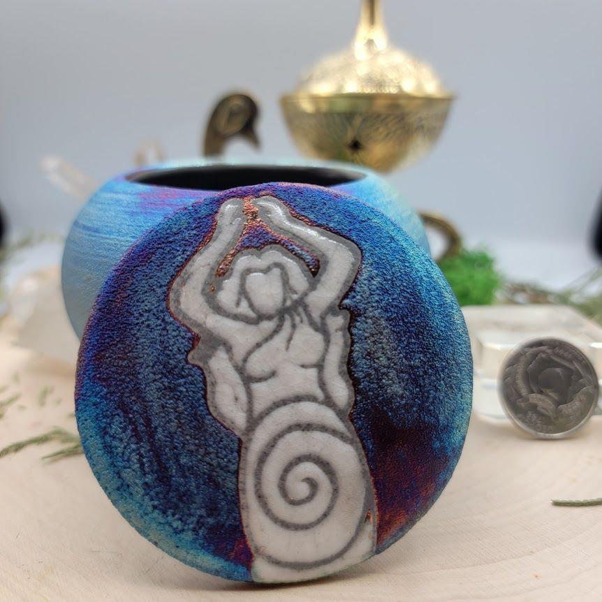 (3") Raku Jar - Goddess