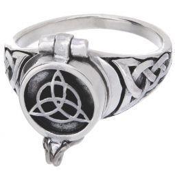 Sterling Silver Celtic Box Poison Ring - Size 10