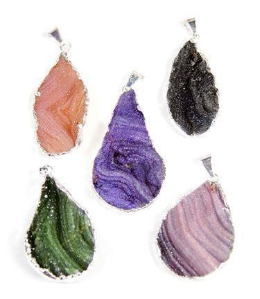 Agate Druzy Teardrop Necklace