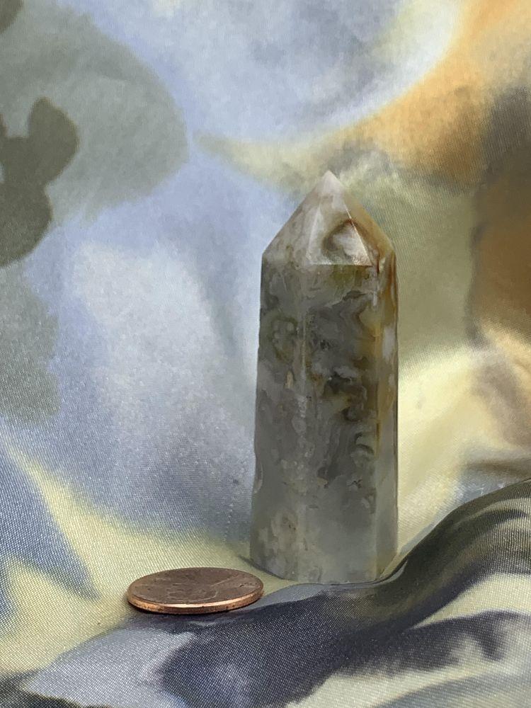 Flower Agate Obelisk - Medium