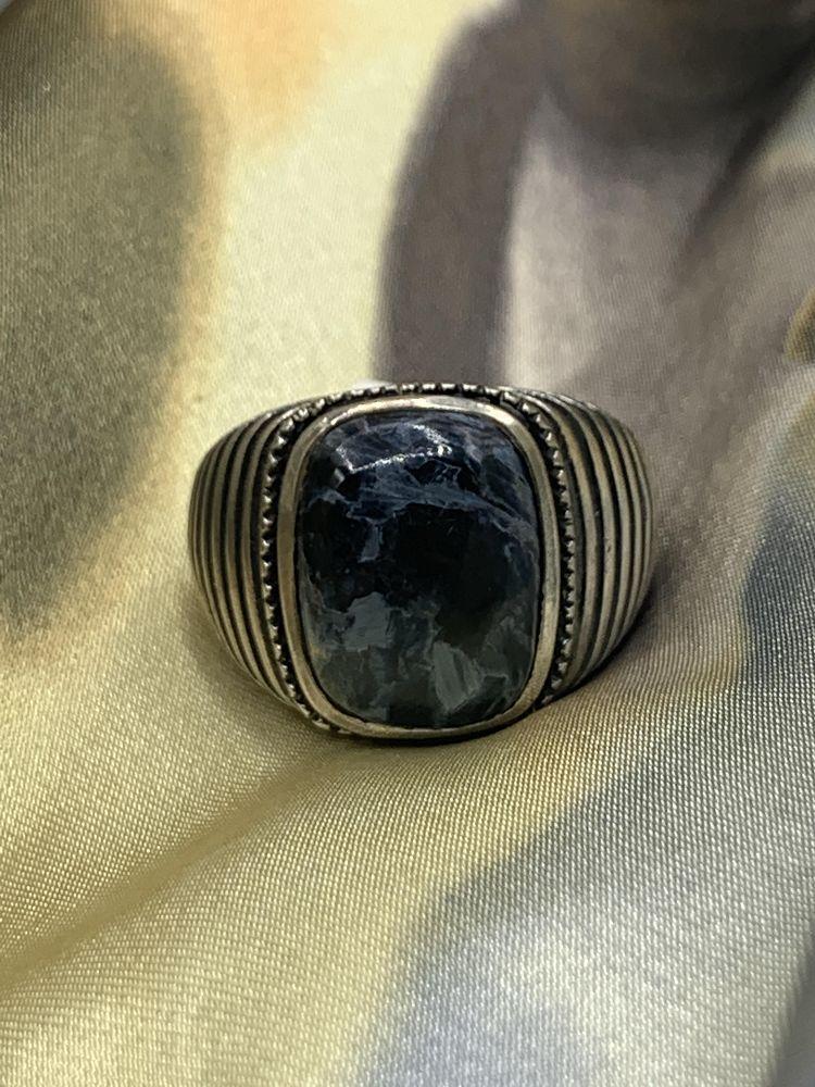 Sterling Silver Blue Pietersite Ring - Size 11