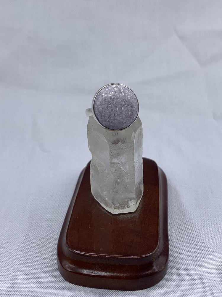 Sterling Silver Lepidolite Ring - Size 9