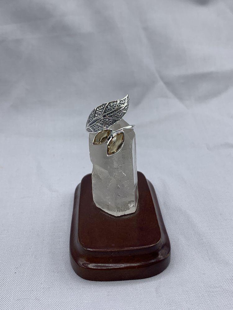Silver 2 Stone Citrine Ring 10