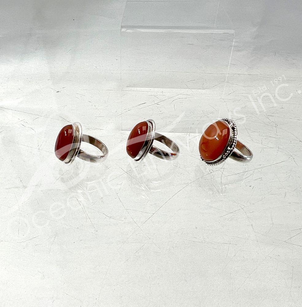 Sterling Silver Carnelian Ring - Size 7