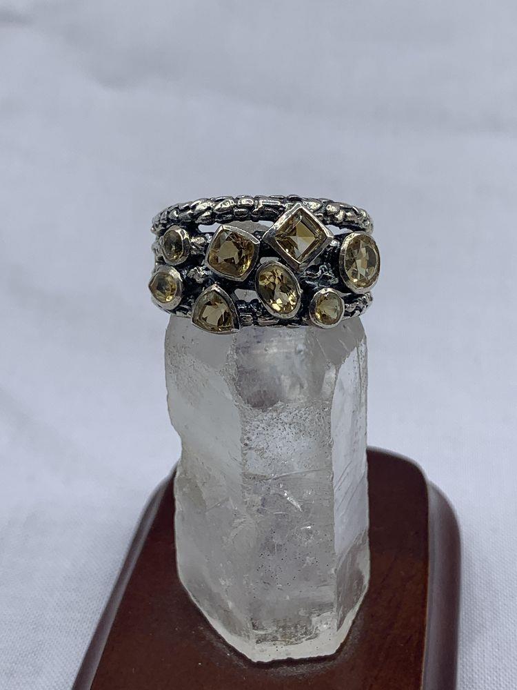 Sterling Silver Multi-Citrine Ring - Size 9