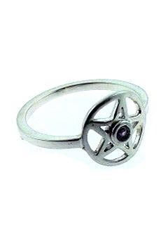 Sterling Silver Pentacle Amethyst Ring