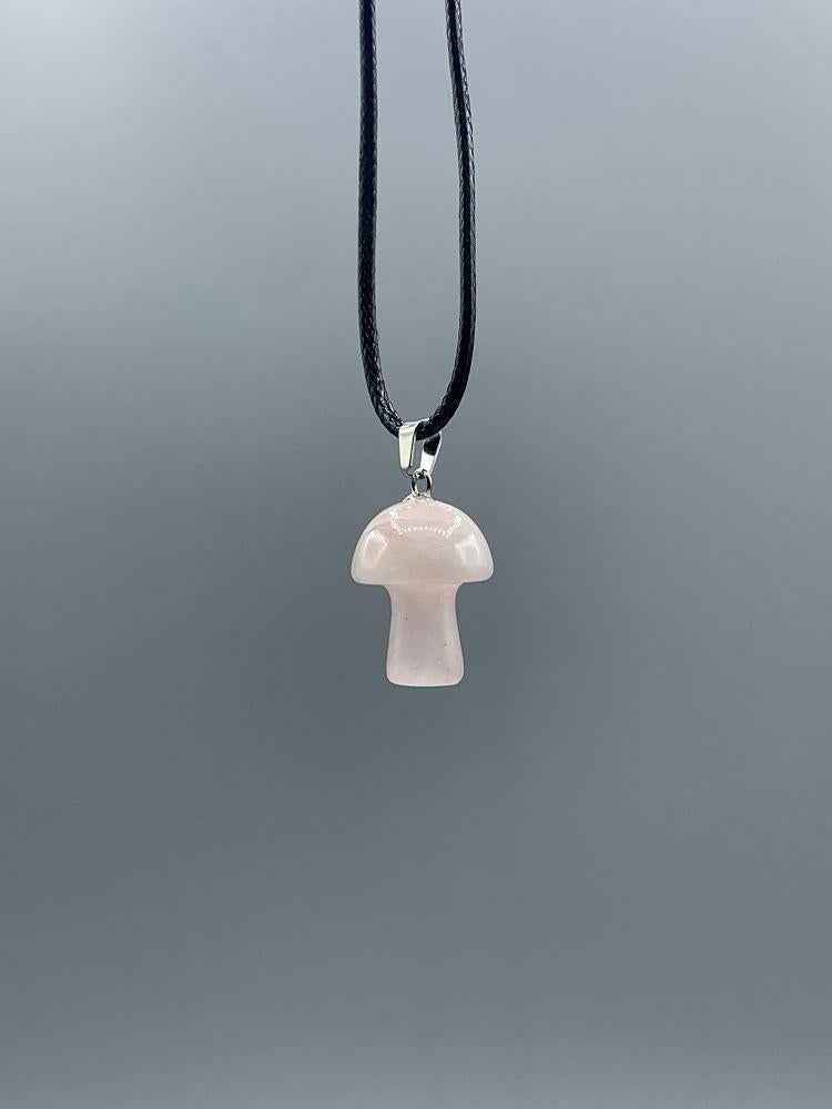 Rose Quartz Mushroom Necklace