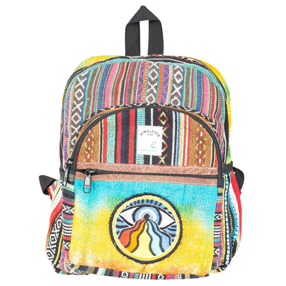 Hemp Mini Backpack w/Evil Eye