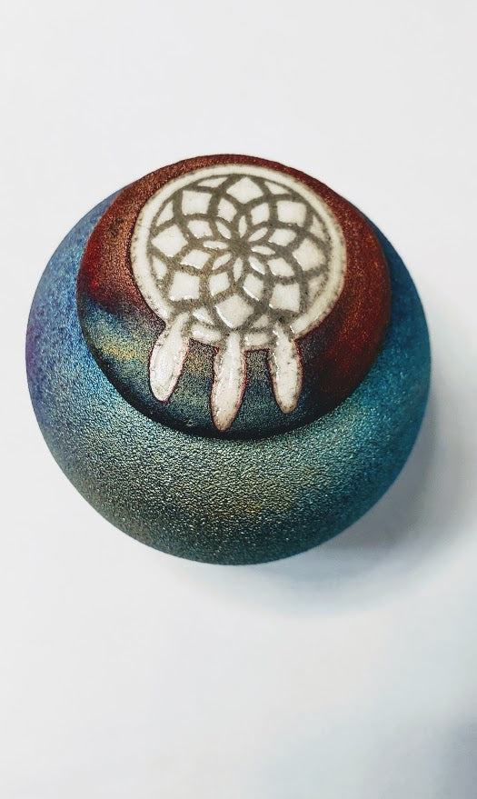 (1.5") Raku Jar - Dreamcatcher