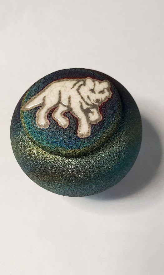 (1.5") Raku Jar - Wolf