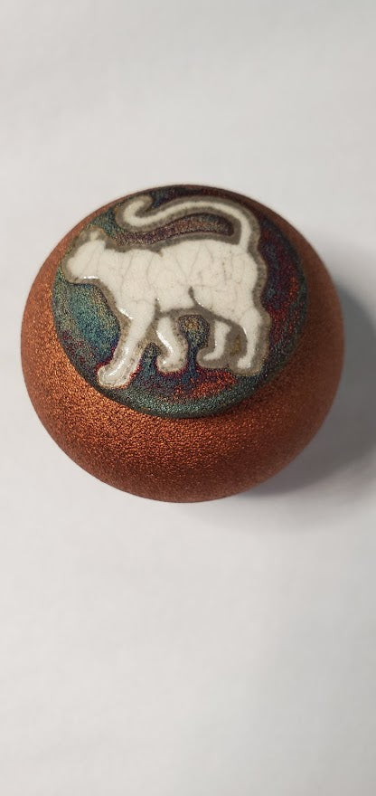 (1.5") Raku Jar - Cat