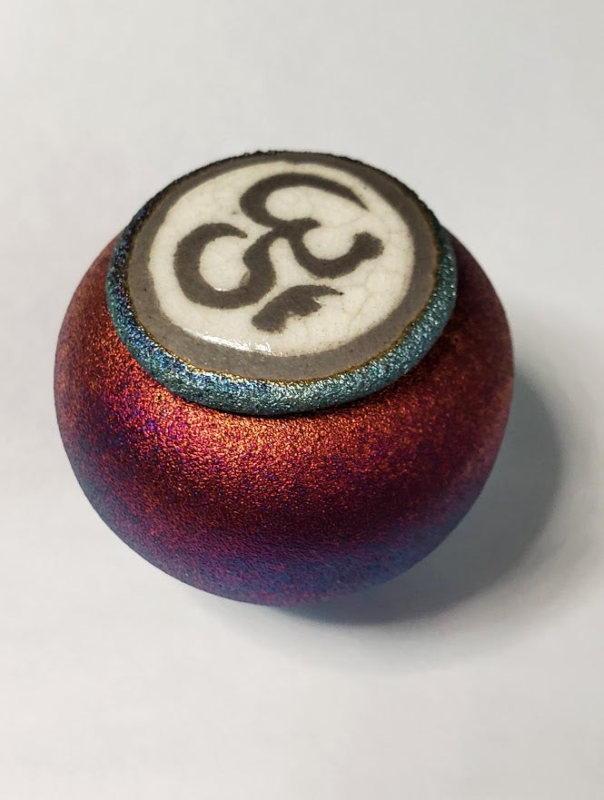 (1.5") Raku Jar - Om