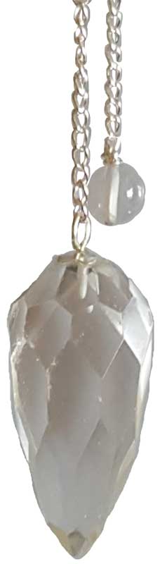 Faceted Clear Quartz Pendulum