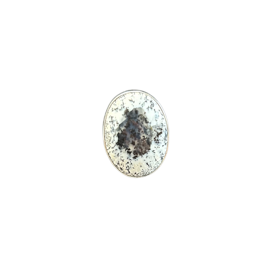 Sterling Silver Dendritic Opal Ring - Size 7