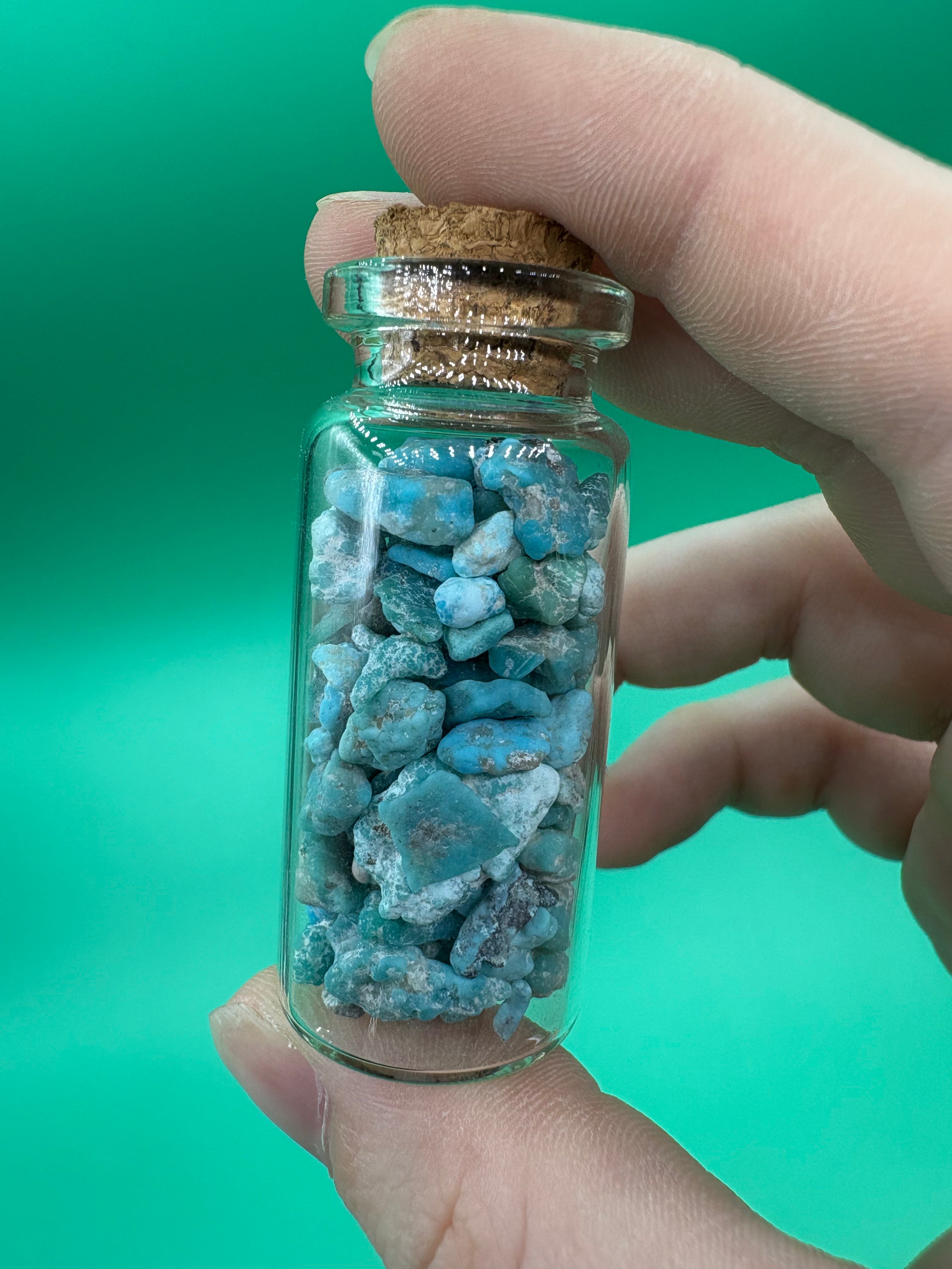 Pyrite & Turquoise Chip Bottle