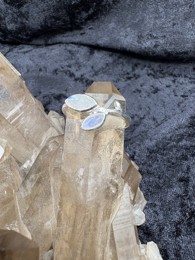 Rainbow Moonstone Sterling Silver Ring