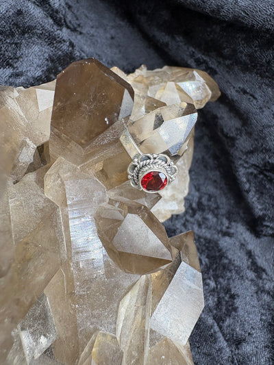 Sterling Silver Garnet Ring
