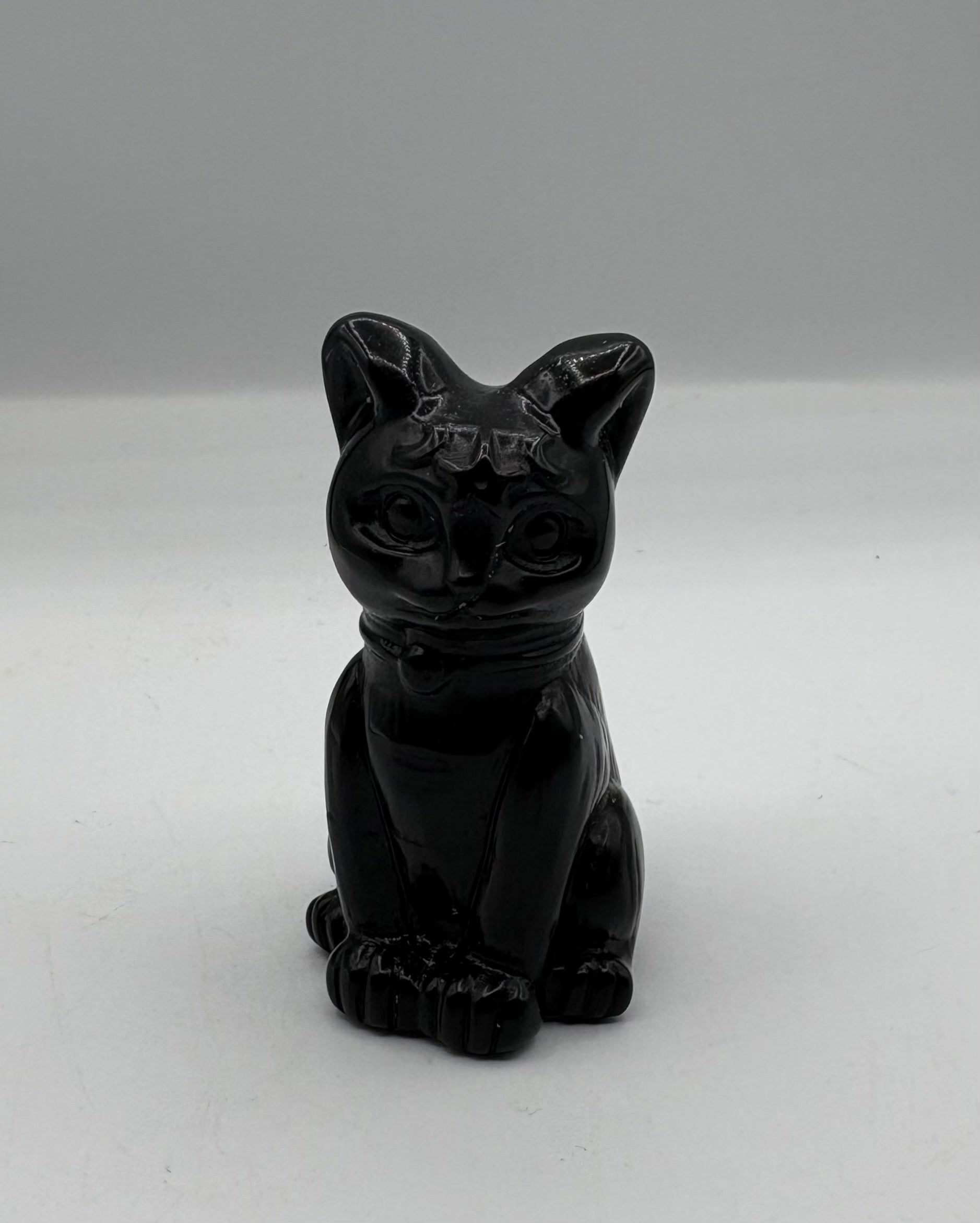 Black Obsidian Cat - Carving (3")