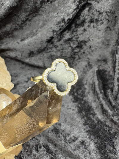 Sterling Silver Gold-Plated Clover Ring