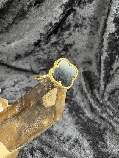 Sterling Silver Gold-Plated Clover Ring