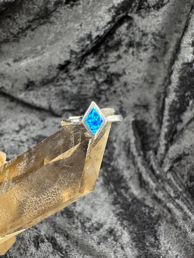 Sterling Silver Lab Opal Ring