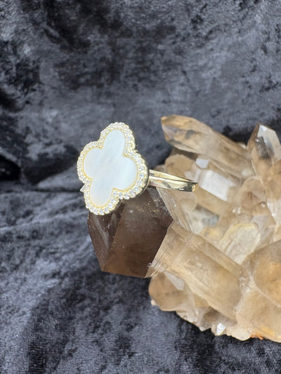 Sterling Silver Gold-Plated Clover Ring