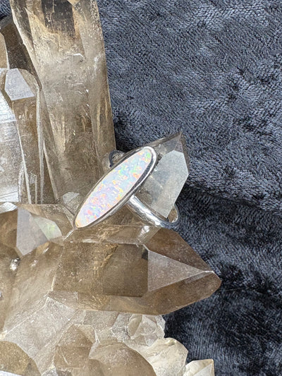 Sterling Silver Lab Opal Ring