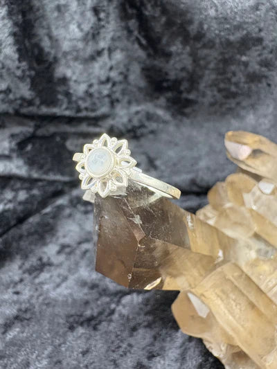 Rainbow Moonstone Sterling Silver Ring