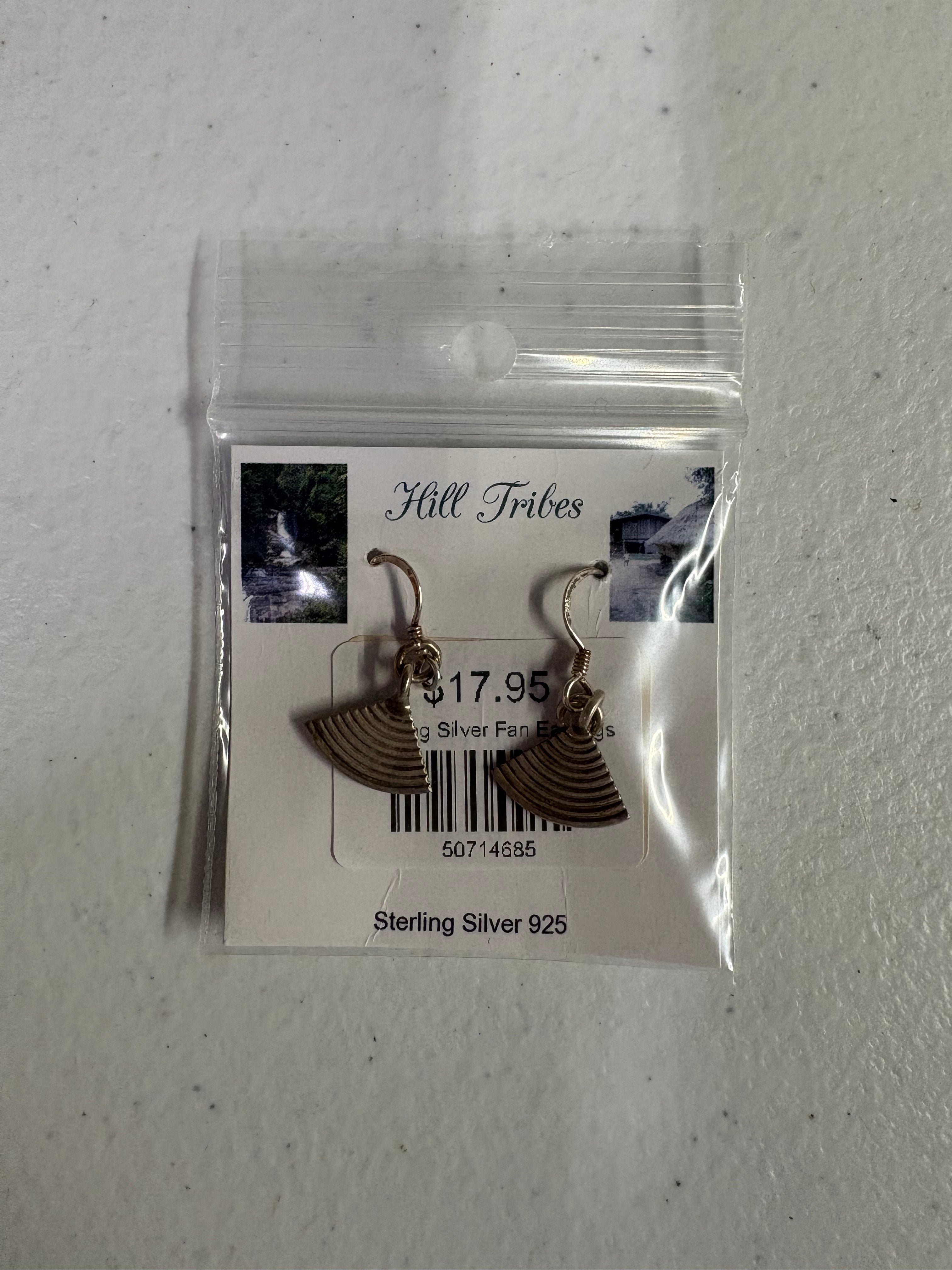 Sterling Silver Fan - Earrings