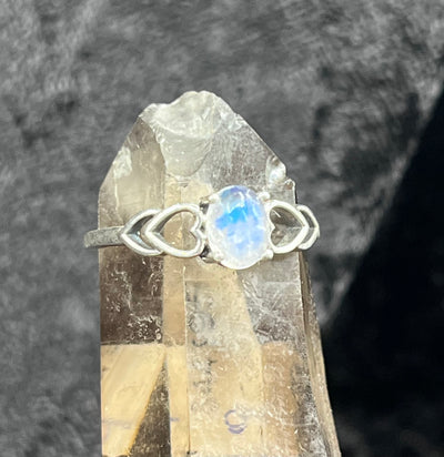 Rainbow Moonstone Sterling Silver Ring