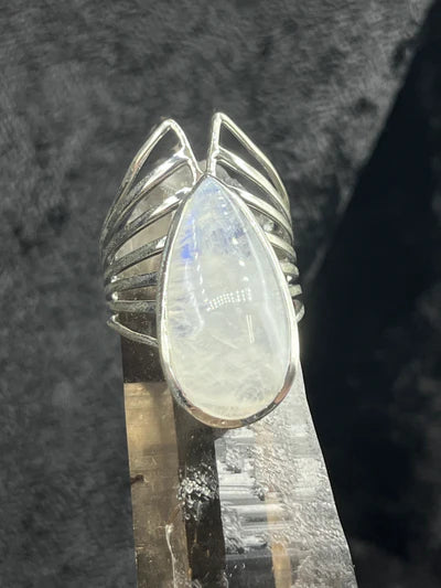 Rainbow Moonstone Sterling Silver Ring
