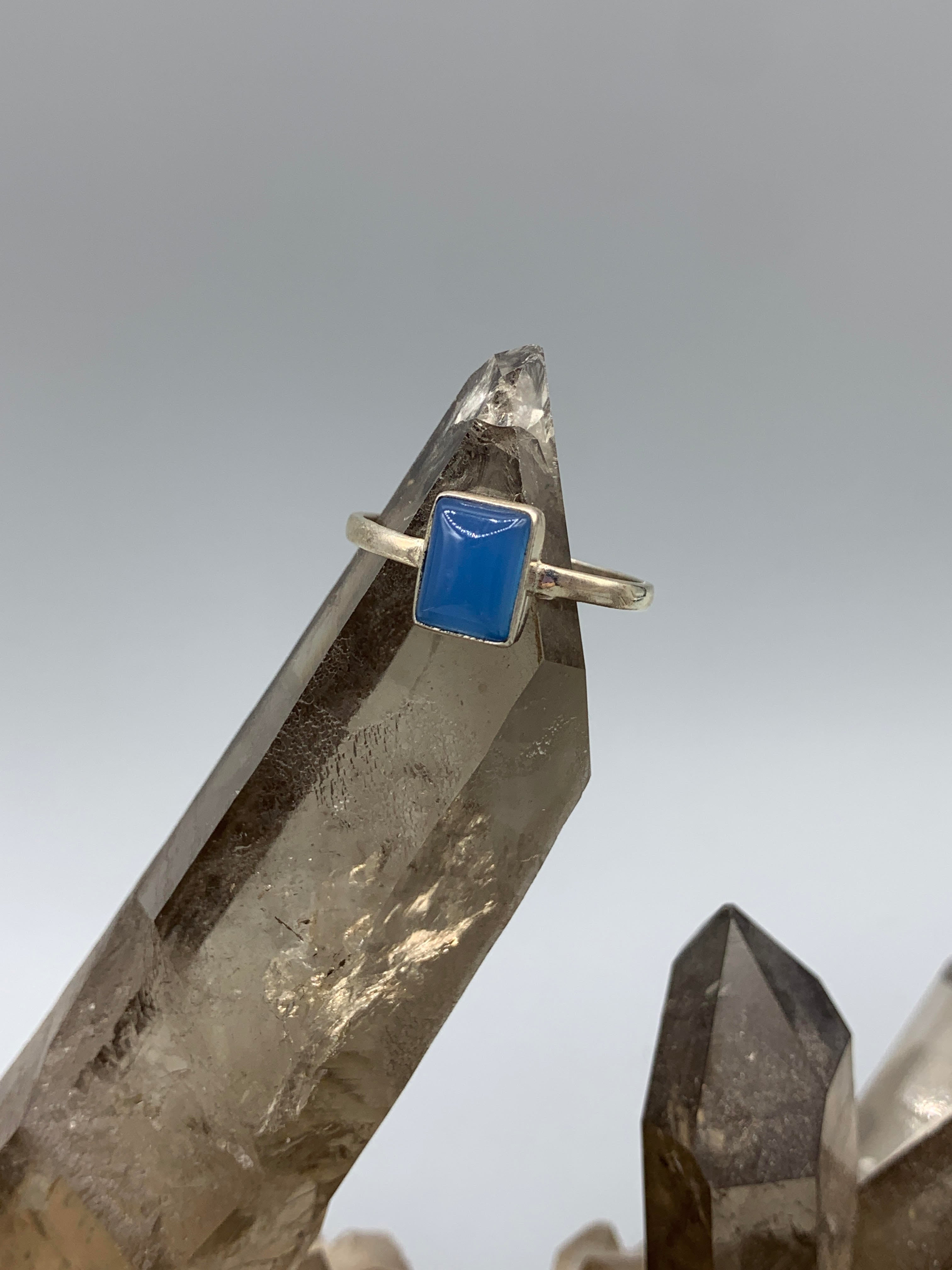 Sterling Silver Aquamarine Ring - Size 8