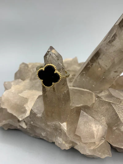Sterling Silver Gold-Plated Clover Ring