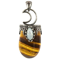 Assorted Gemstone with Moon Cap Necklace