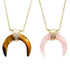Double Horn Faceted Cap Necklace