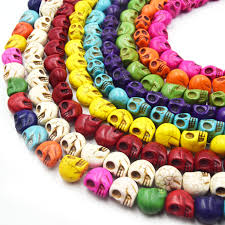 Howlite Skull Bead - Assorted Color & Size