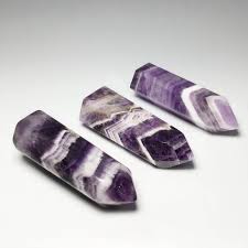 Chevron Amethyst Obelisk - Medium