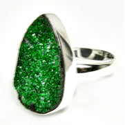 Sterling Silver Uvarovite Ring - Size 6
