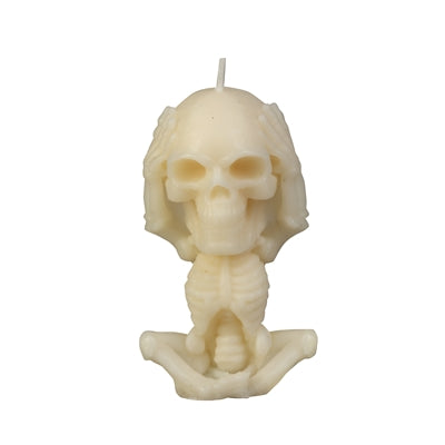 Hear No Evil Skeleton Candle
