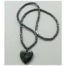 Hematite Heart Beaded Necklace