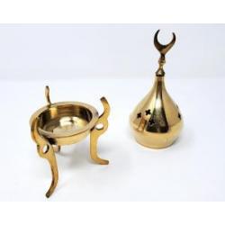 Brass Burner - Mosque Tri-Pod Moon (7.5")