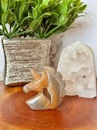 Unicorn Agate Druzy - Carving (2")
