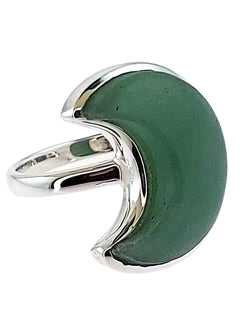 Crescent Moon Sterling Silver Ring