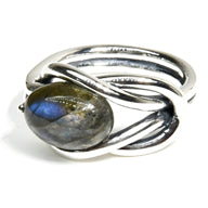 Sterling Silver Labradorite Ring - Size 10