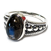 Sterling Silver Labradorite Ring - Size 7.5