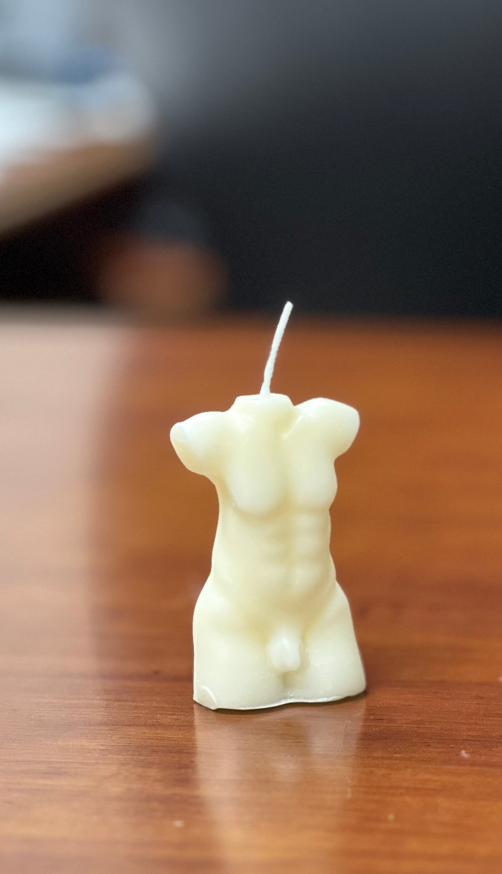 White Man Torso - Candle (3.5")