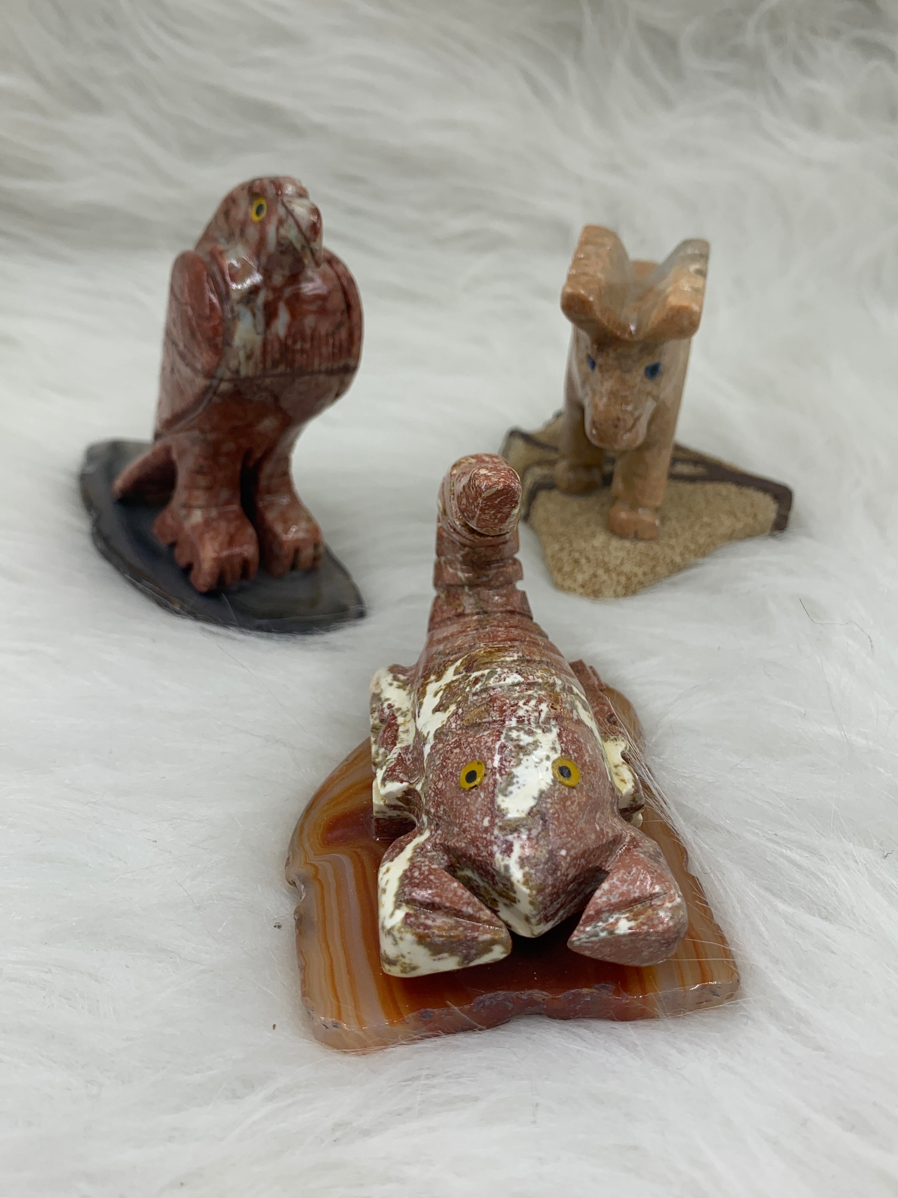 Soapstone Animal on Stone Med