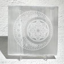Selenite Moon Mandala Tile