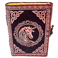 Pink Unicorn Journal Leather w Latch